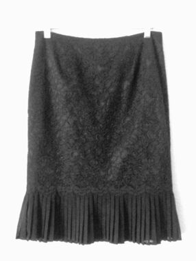 Bandolino Lace Chiffon Pencil Skirt Black Size 4